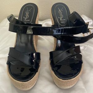 YSL Yves Saint Laurent Malo 90 Platform Wedges